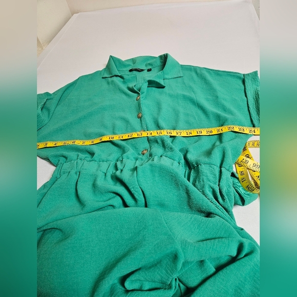 Mille Gabrielle,Jumpsuit,Women's 1X Green, Button-Up - Picture 4 of 8